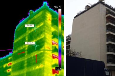 Thermographie infrarouge d'un bâtiment collectif à Paris